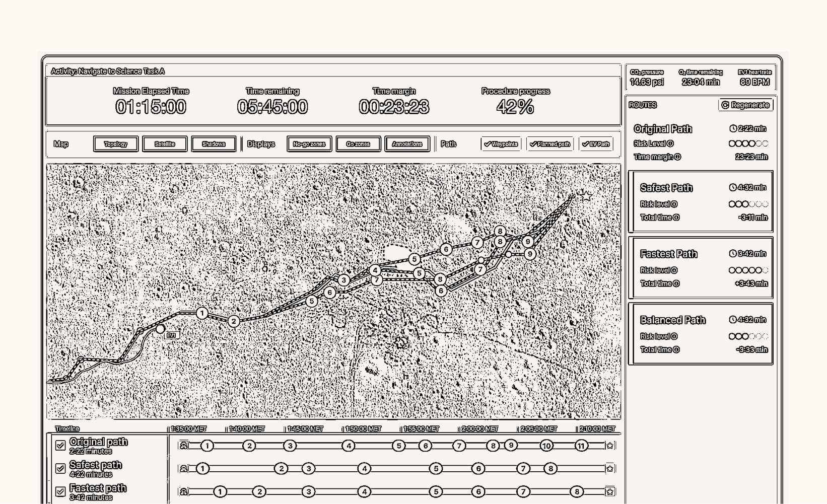Adaptive navigation tool for lunar traversal